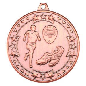 RUNNING TRI STAR MEDAL BRONZE - 2in