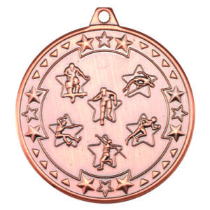 MULTI ATHLETICS TRI STAR MEDAL BRONZE - 2in