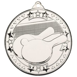 TABLE TENNIS TRI STAR MEDAL SILVER - 2in