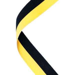 MEDAL RIBBON BLACK/YELLOW - 30 X 0.875in