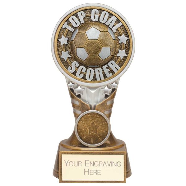Ikon Tower Top Goal Scorer Award Antique Silver & Gold 150mm