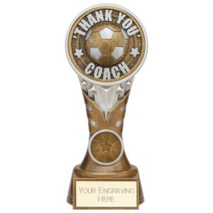 Ikon Tower Thank you Coach Award Antique Silver & Gold 175mm