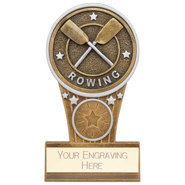 Ikon Tower Rowing Award Antique Silver & Gold 125mm