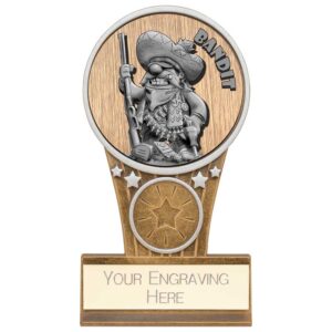 Ikon Goof Balls Bandit Award Antique Silver & Gold 125mm