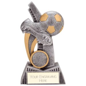 Nemesis Football Boot & Ball Award Antique Gold & Silver 140mm
