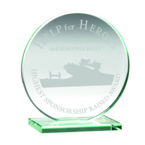 JADE GLASS ROUND PLAQUE (10mm THICK) - 3.75in