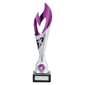 Inferno Plastic Laser Cut Cup Silver & Purple 285mm