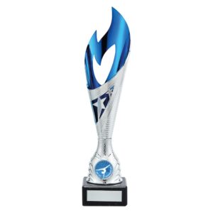 Inferno Plastic Laser Cut Cup Silver & Blue 285mm