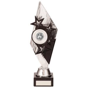 Pizzazz Plastic Trophy Silver & Black 280mm