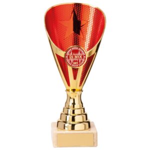 Rising Stars Premium Plastic Trophy Gold & Red 170mm