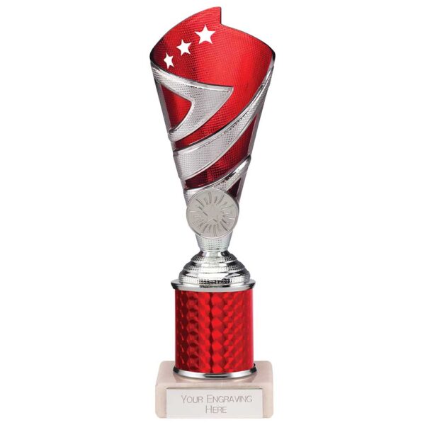 Hurricane Multisport Plastic Tube Cup Silver & Red 220mm