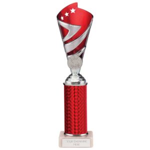 Hurricane Multisport Plastic Tube Cup Silver & Red 265mm