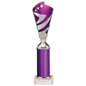 Hurricane Multisport Plastic Tube Cup Silver & Purple 265mm