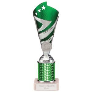 Hurricane Multisport Plastic Tube Cup Silver & Green 220mm