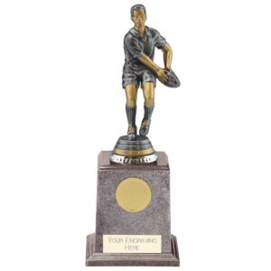 Cyclone Rugby Player Male Antique Silver 225mm