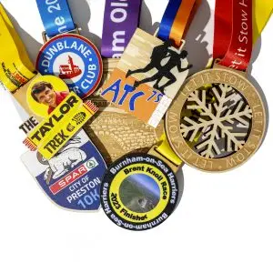 Custom Wood Sports Medals 70mm Coloured