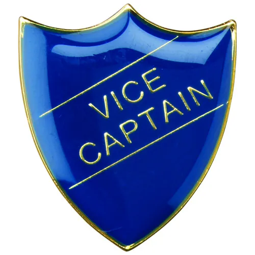 SCHOOL SHIELD BADGE (VICE CAPTAIN) GREEN -      1.25in