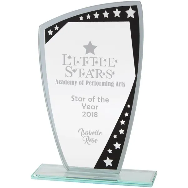 Cosmic Mirror Glass Award Black & Silver 190mm