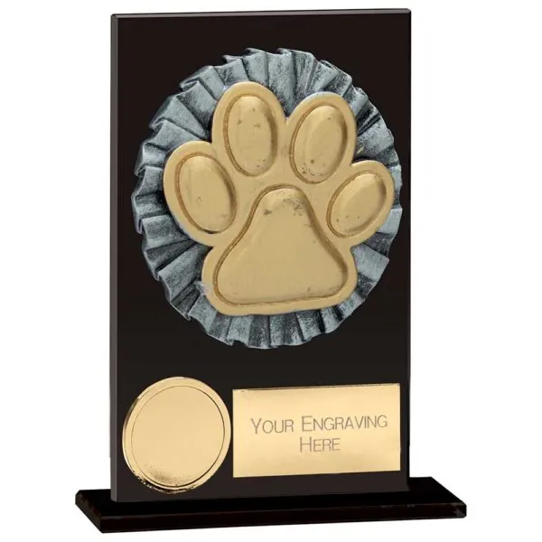 Euphoria Hero Dog Agility Glass Award Jet Black 125mm