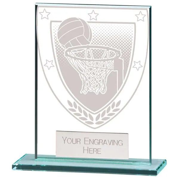 Millennium Netball Jade Glass Award 110mm