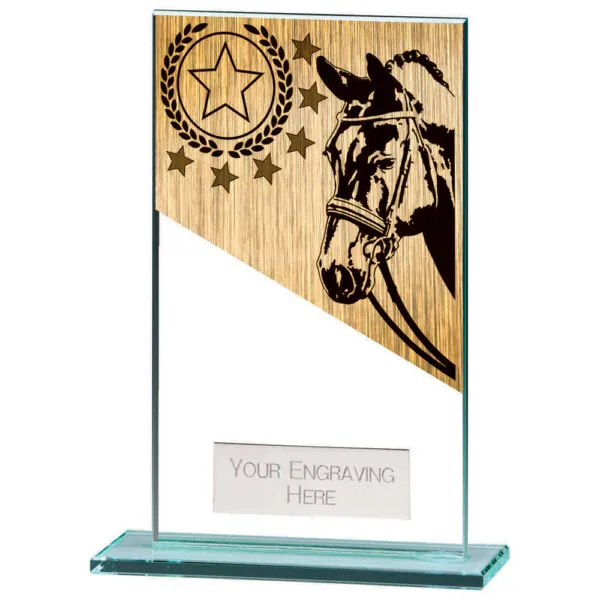 Mustang Equestrian Jade Glass Award 140mm