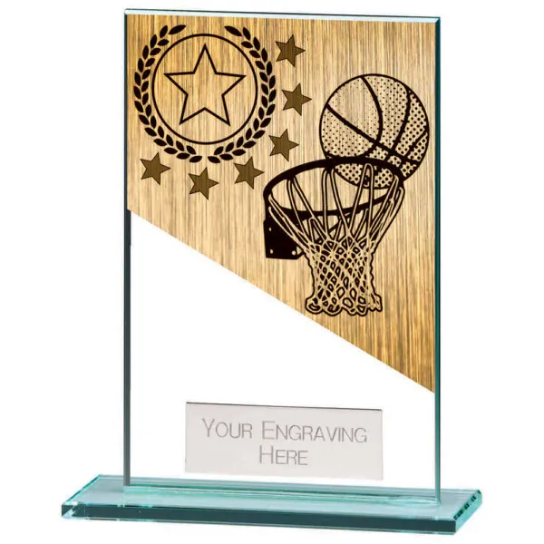 Mustang Basketball Jade Glass Award 125mm