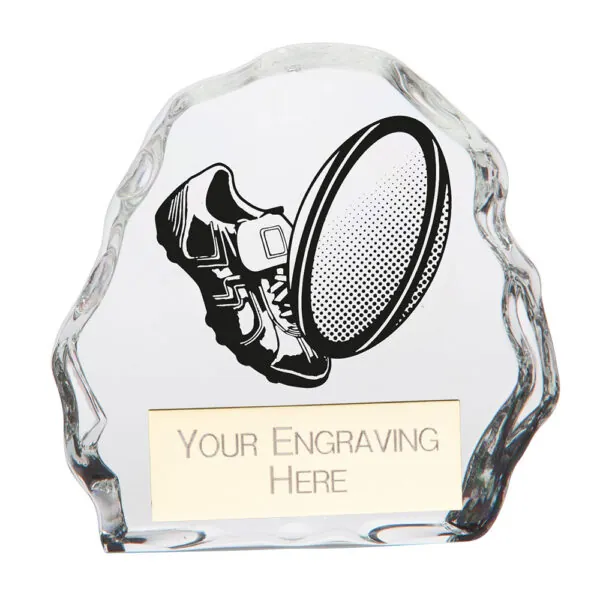 Mystique Rugby Glass Award 90mm