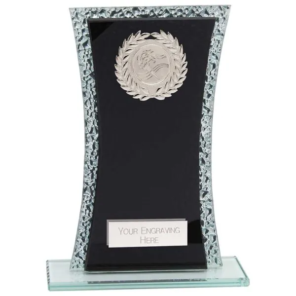 Eternal Multisport Glass Award Black & Cracked Silver 200mm