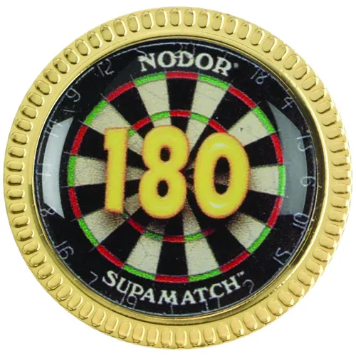 DARTS '180' METAL ROUND BADGE - 1.25in