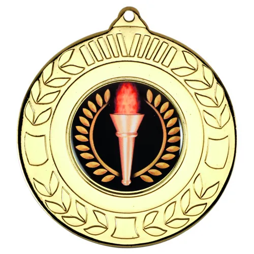 WREATH MEDAL (1in CENTRE) GOLD - 2in