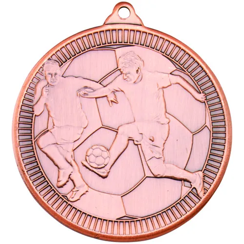 FOOTBALL 'MULTI LINE' MEDAL BRONZE - 2in