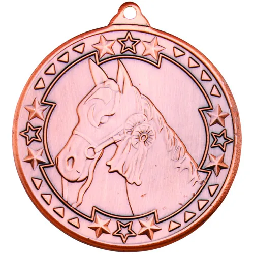 HORSE TRI STAR MEDAL BRONZE - 2in