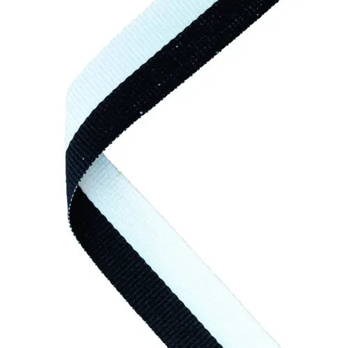 MEDAL RIBBON BLACK/WHITE - 30 X 0.875in