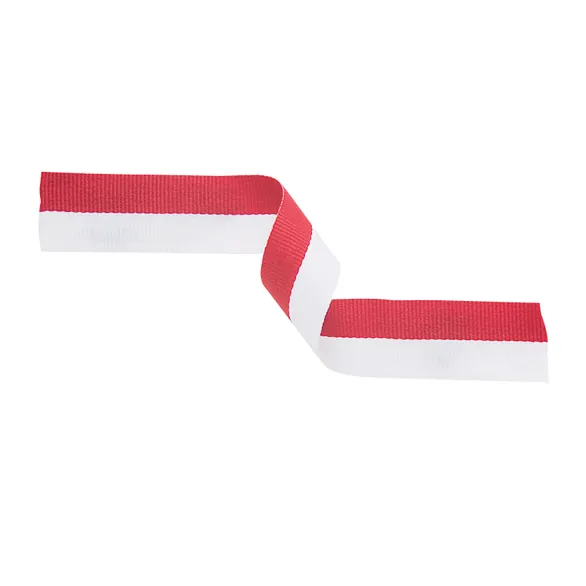 Medal Ribbon Red White & Blue With Gold Thread 395x22mm