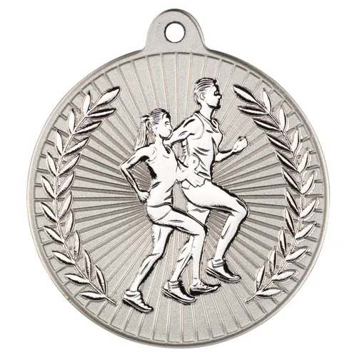 RUNNING TWO COLOUR MEDAL MATT SILVER/SILVER - 2in