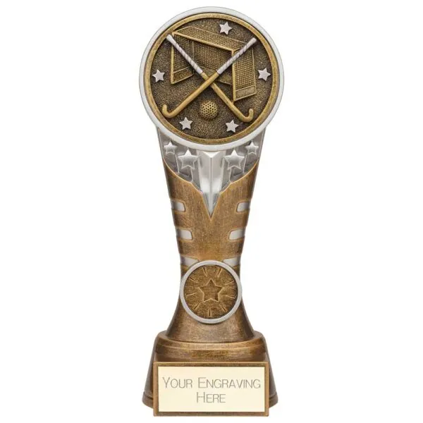 Ikon Tower Hockey Award Antique Silver & Gold 200mm