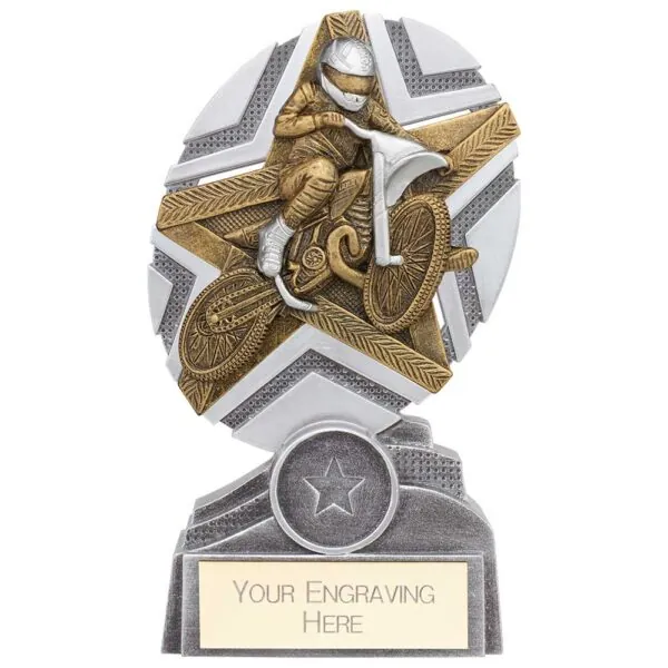 The Stars Motorcross Plaque Award Silver & Gold 150mm