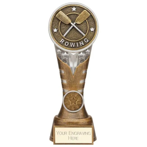 Ikon Tower Rowing Award Antique Silver & Gold 200mm