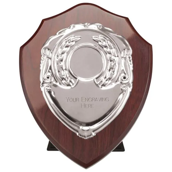 Reward Shield & Front Mahogany & Silver 125mm