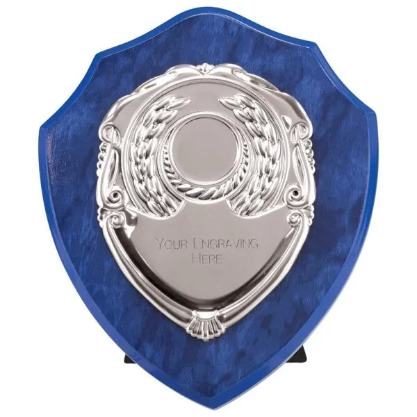 Reward Shield & Front Azure Blue & Silver 150mm