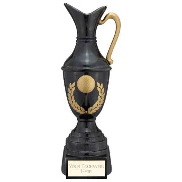 Claret Jug Golf Resin Award Antique Black & Gold 250mm