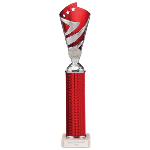 Hurricane Multisport Plastic Tube Cup Silver & Red 320mm