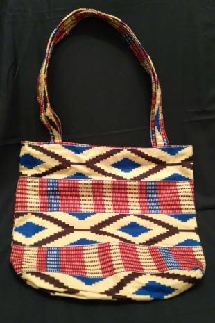 African Print Diamonds-and Stripes Bag