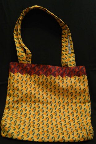 Handmade African Fabric Yellow and Terracotta Bag