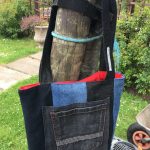 Denim Bag in Garden Back View