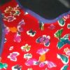 Red Floral and Bird Tabard Detail
