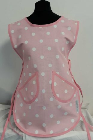 Childrens Pink and white polka dot Tabard