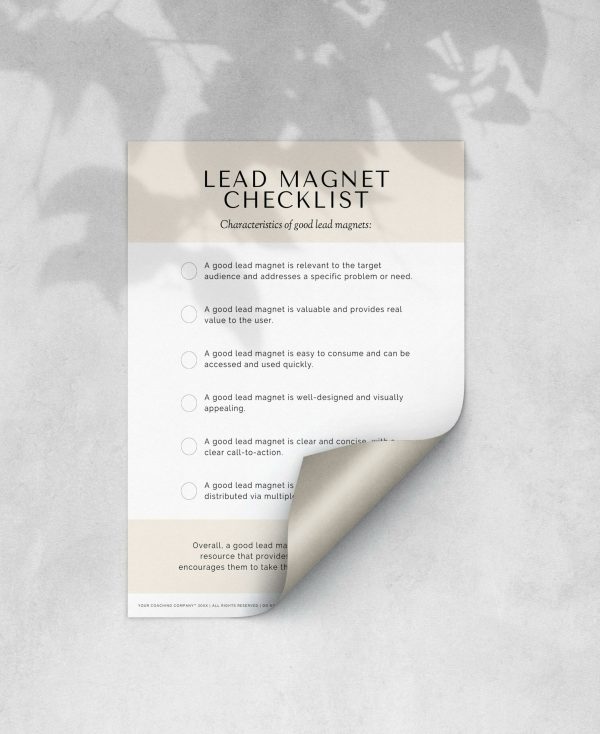 Lead Magnet Checklist