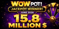 WowPot jackpot of $15.8 million won on Wheel of Wishes in June 2026