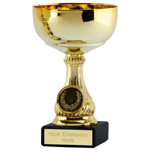 Lake Gold Trophy Cup On Black Marble Base